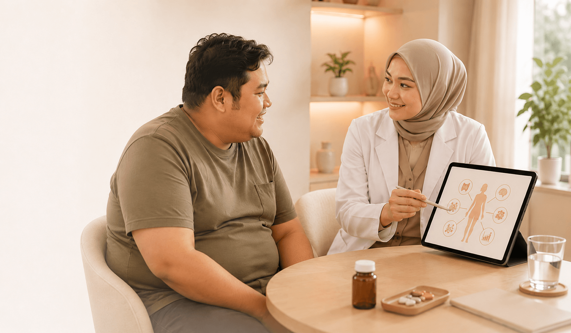 Pasien menerima konsultasi metabolik di klinik Sirka